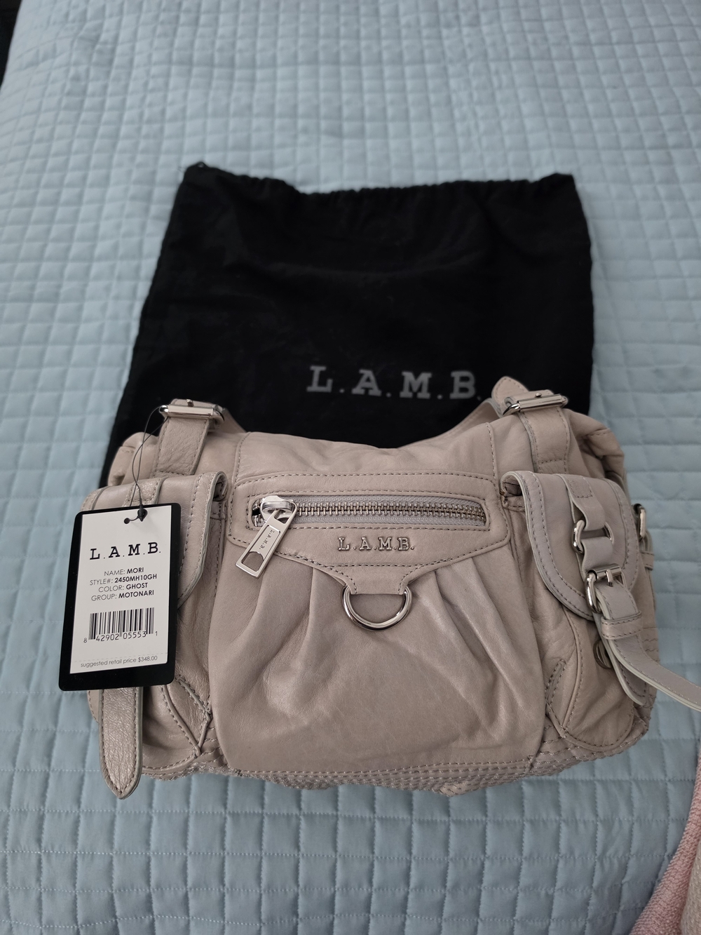 L.A.M.B. Women's Leather Shoulder Bag Ghost